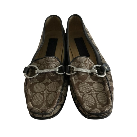 Coach Janie Loafer Brown Flats with Signature Monogram Women Size 7 - Picture 5 of 6